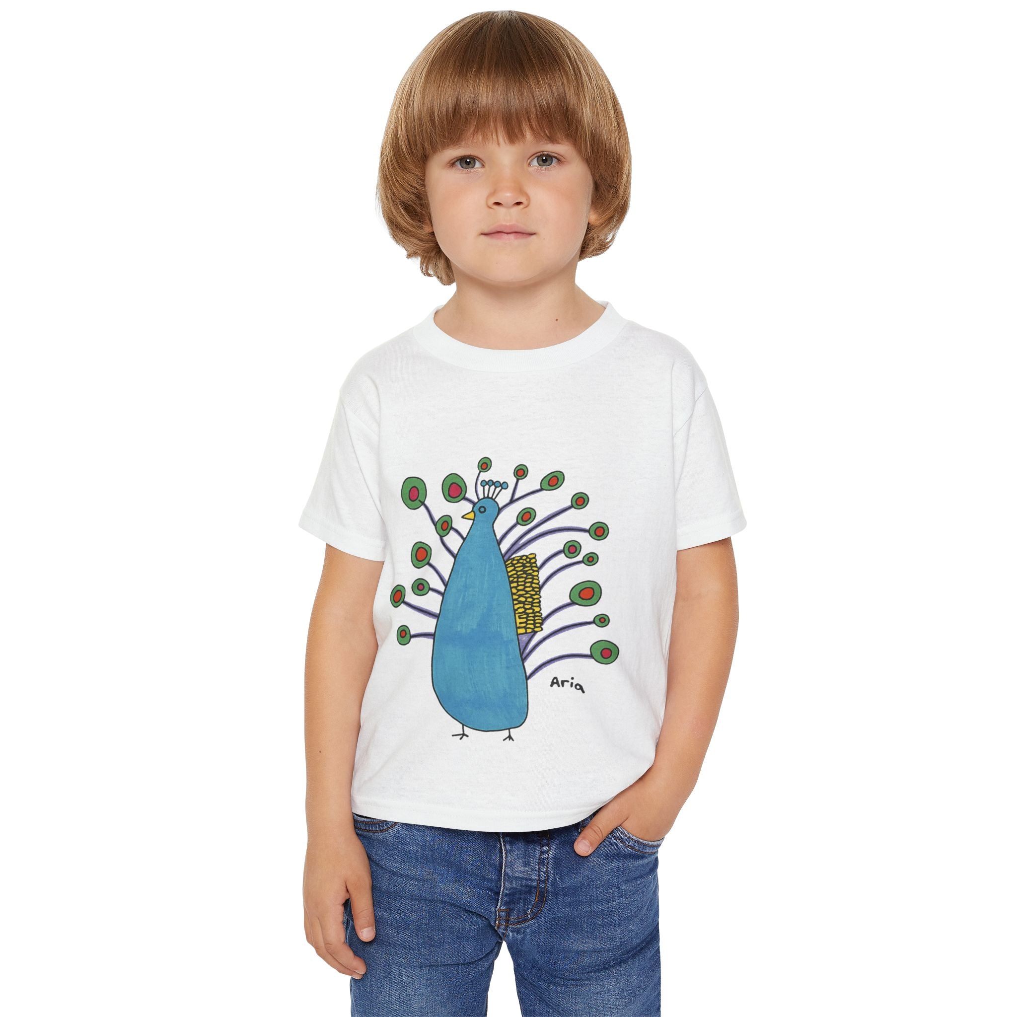 Peacock Toddler T-Shirt - Cute Kids Tee, Birthday Gift