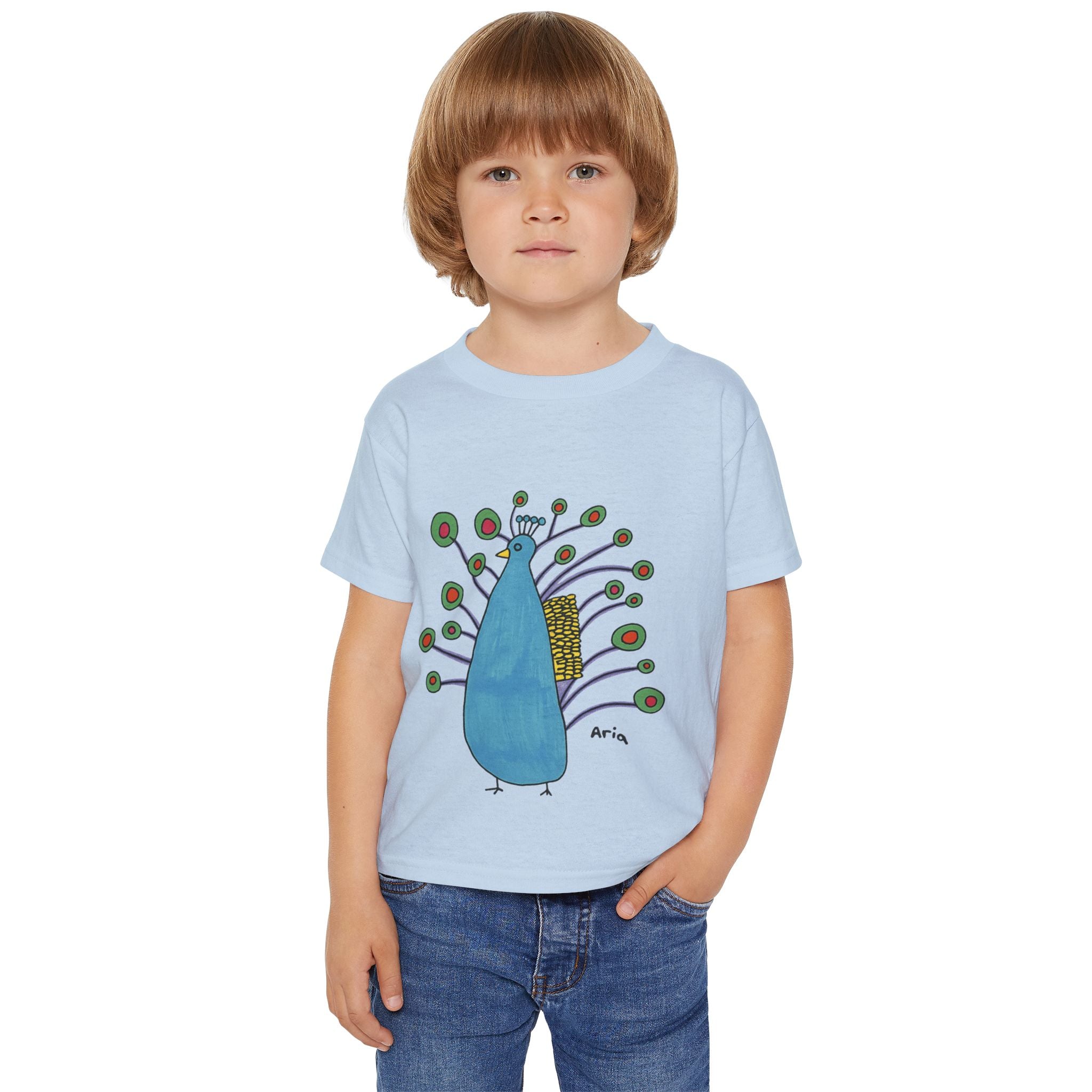 Peacock Toddler T-Shirt - Cute Kids Tee, Birthday Gift